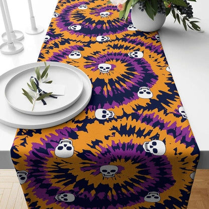 Onay Table Runner 2 / 12 x 46 inch (30 x 120 cm) Halloween Orange Purple Black Table Linens or Tablecloth