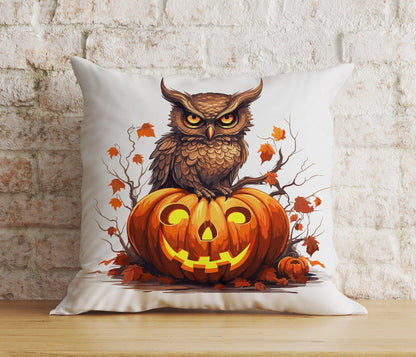 Onay 3 / 12 x 12 inch (30 x 30 cm) Double Side Halloween Owl Pumpkin Bird Pumpkin Trick or Treat Cushion Cover