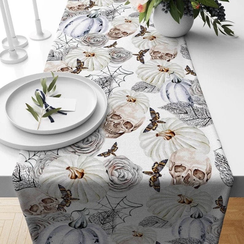Onay 3 / 12 x 46 inch (30 x 120 cm) Halloween Spooky Ghost Table Runner Halloween Party Tablecloth