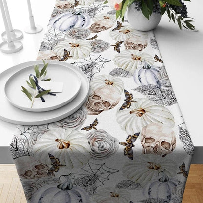 Onay 3 / 12 x 46 inch (30 x 120 cm) Halloween Spooky Ghost Table Runner Halloween Party Tablecloth