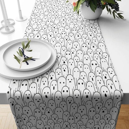 Onay 2 / 12 x 46 inch (30 x 120 cm) Halloween Spooky Ghost Table Runner Halloween Party Tablecloth
