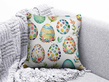 Onay 3 / 12 x 12 inch (30 x 30 cm) Double Side Happy Easter Egg Easter Gifts Easter Cushion Cover