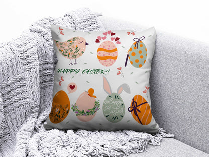 Onay 2 / 12 x 12 inch (30 x 30 cm) Double Side Happy Easter Egg Easter Gifts Easter Cushion Cover