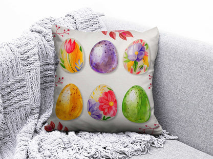 Onay 1 / 12 x 12 inch (30 x 30 cm) Double Side Happy Easter Egg Easter Gifts Easter Cushion Cover