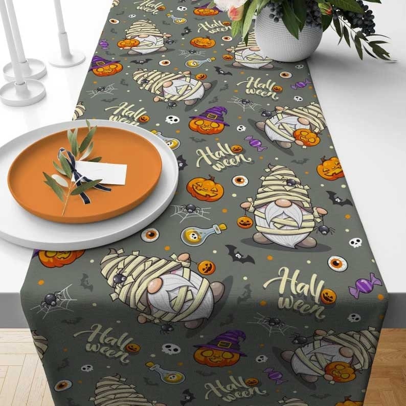 Onay 3 / 12 x 46 inch (30 x 120 cm) Happy Halloween Colourful Cute Party Table Runner or Tablecloth