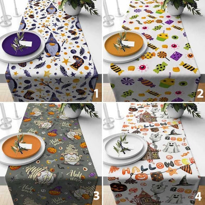 Onay Happy Halloween Colourful Cute Party Table Runner or Tablecloth