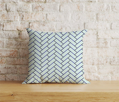 Onay Home Textile Cushion Covers 8 / 12 x 12 inch (30 x 30 cm) Double Side Herringbone Cushion Cover Blue Herringbone Pillowcase