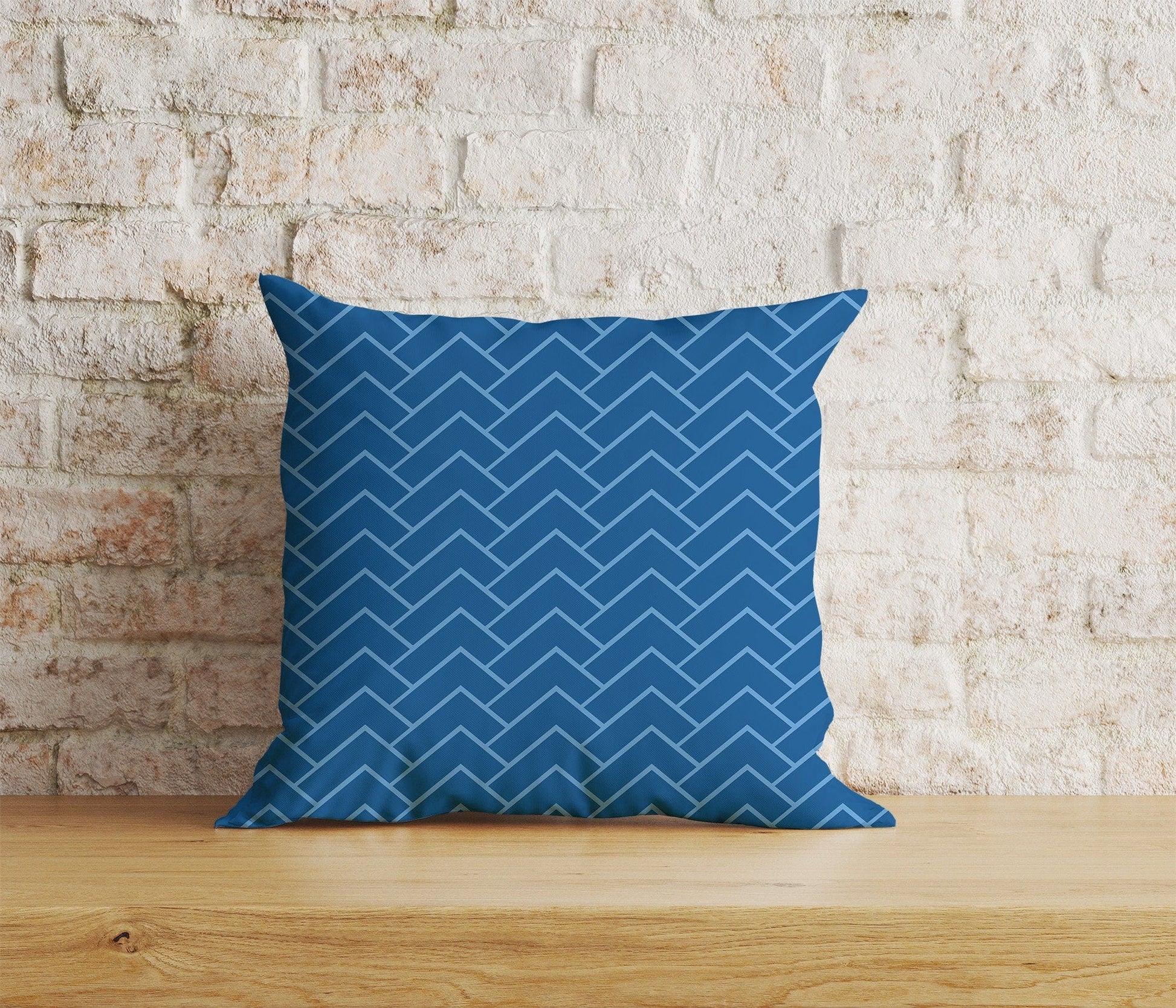 Onay Home Textile Cushion Covers 7 / 12 x 12 inch (30 x 30 cm) Double Side Herringbone Cushion Cover Blue Herringbone Pillowcase