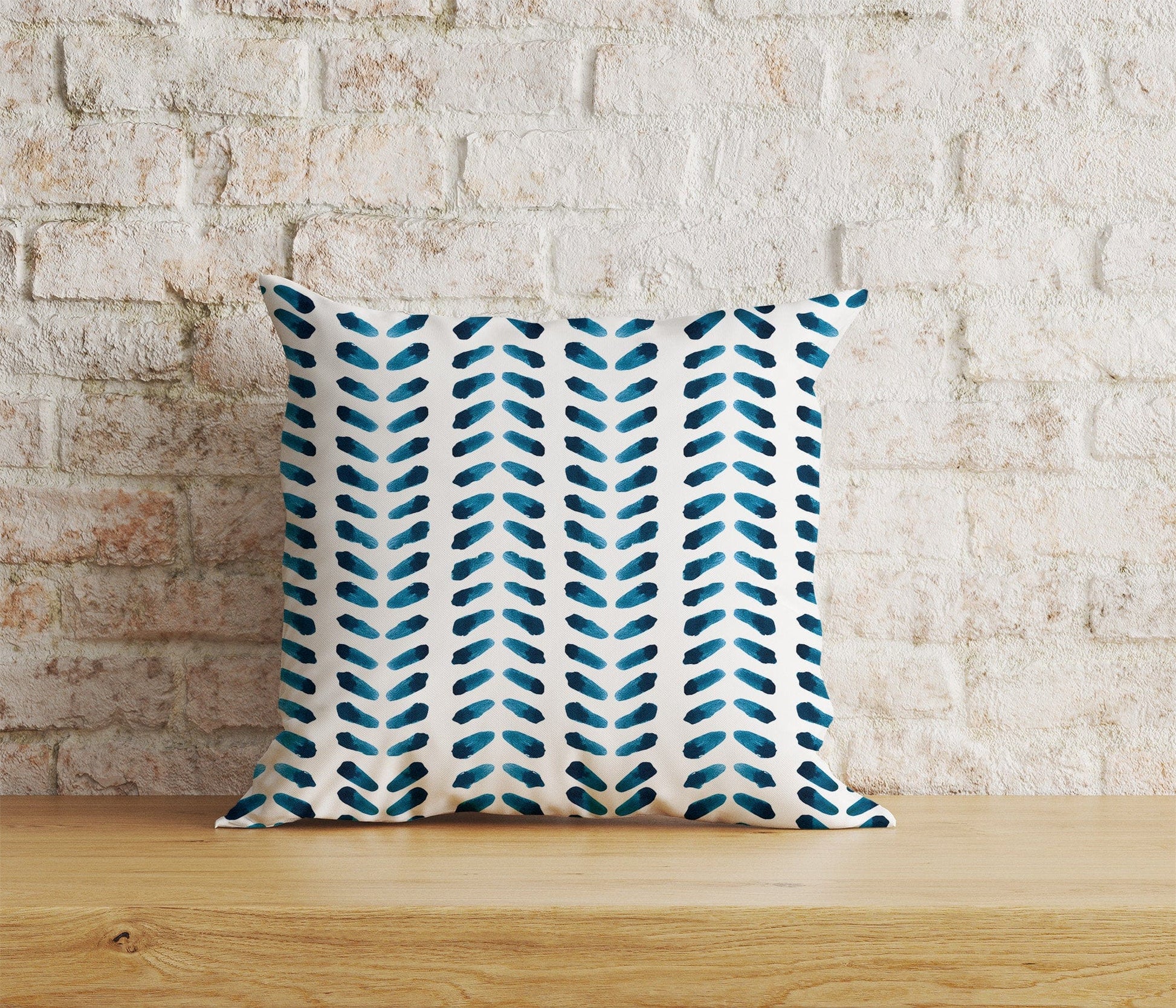 Onay Home Textile Cushion Covers 6 / 12 x 12 inch (30 x 30 cm) Double Side Herringbone Cushion Cover Blue Herringbone Pillowcase
