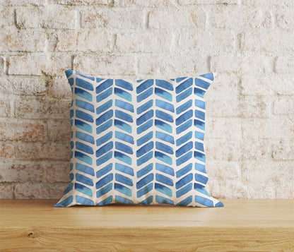 Onay Home Textile Cushion Covers 3 / 12 x 12 inch (30 x 30 cm) Double Side Herringbone Cushion Cover Blue Herringbone Pillowcase