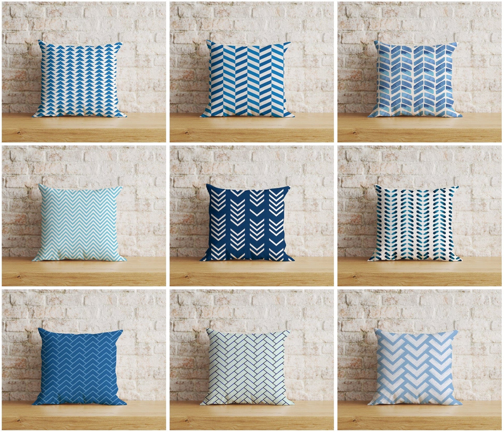 Onay Home Textile Cushion Covers Herringbone Cushion Cover Blue Herringbone Pillowcase