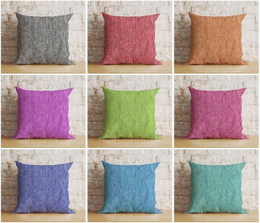 Onay Herringbone Printed Colorful Decorative Cushion Cover