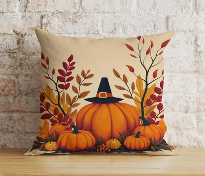 Spooky Halloween Pumpkin Pillow Whimsical Ghost Print Cushion Covers