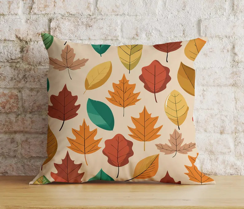 Autumn Rustic Neutral Fall Dry Leaves Fall Cushion Covers