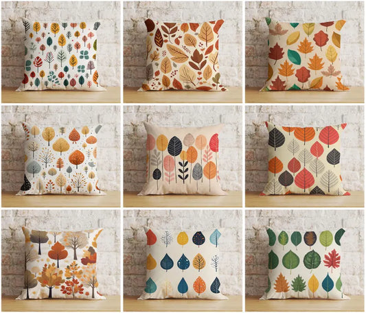 Autumn Rustic Neutral Fall Dry Leaves Fall Cushion Covers