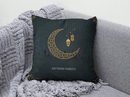 Ramadan Mubarak Muslim Dark Blue Gift Cushion Cover