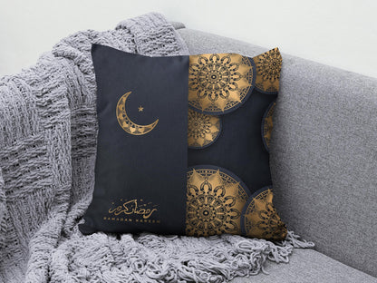 Ramadan Mubarak Muslim Dark Blue Gift Cushion Cover