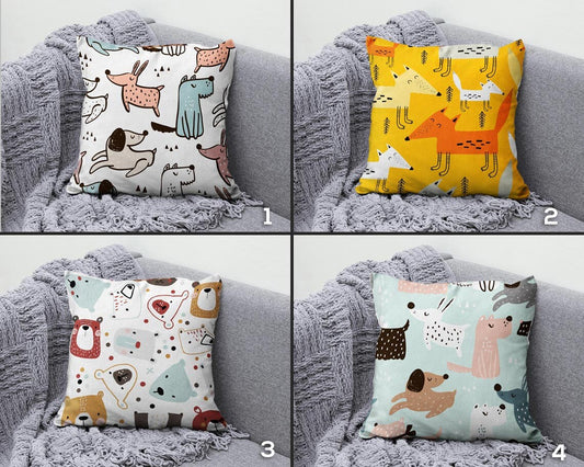 Children's Funny Animal Nursery Cushion Cover