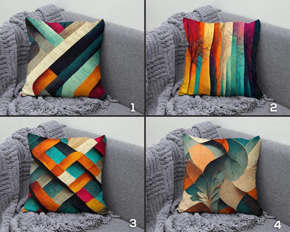 Colourful Geometric Abstract Themed Decor Cushion Cover