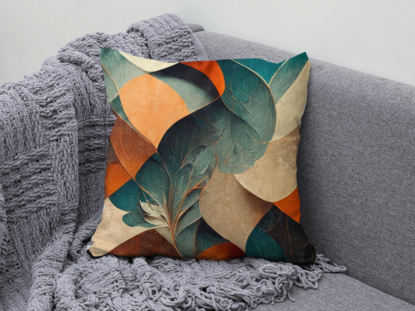 Colourful Geometric Abstract Themed Decor Cushion Cover