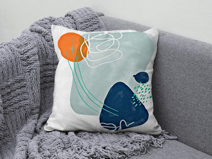 Turquoise Abstract Geometric Decorative Cushion Cover