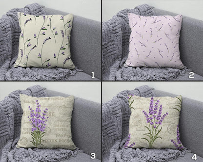 Lavender Plant Flower Accent Lilac & Purple Cushion Cover