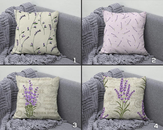 Lavender Plant Flower Accent Lilac & Purple Cushion Cover