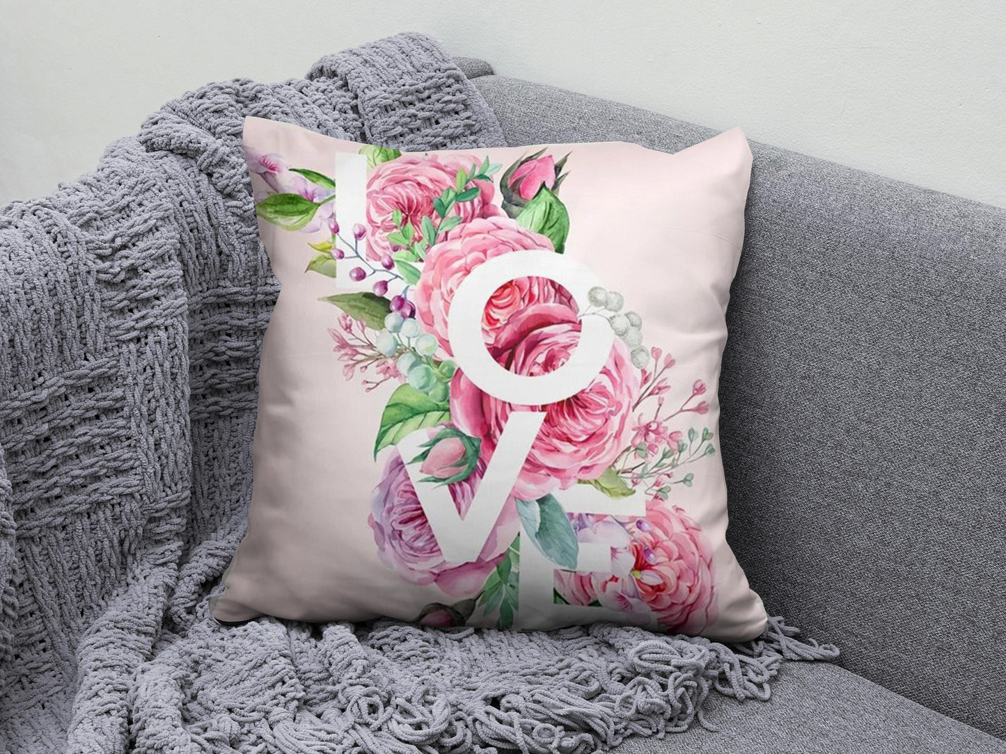 Valentine's Day Heart Pink Living Room Decor Cushion Cover