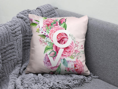 Valentine's Day Heart Pink Living Room Decor Cushion Cover