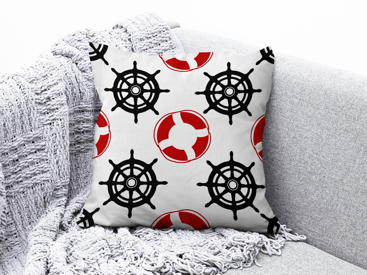 Beach House Cushion Cover Navy Marine Cushion Case Starfish Throw Pillow