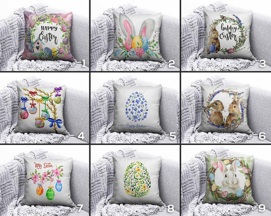 Happy Easter Cute Rabbit Easter Decorative Cushion Cover