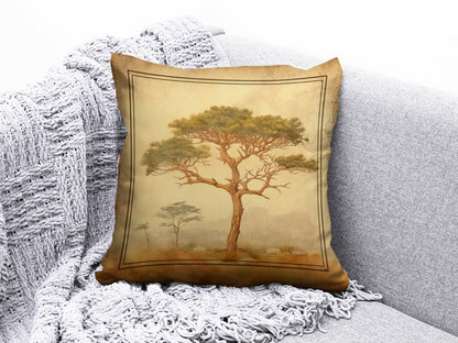 Safari Giraffe Family and Elephant Decor Cushion Cover