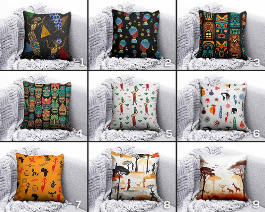 African Landscape Cushion Cover Decorative African Tree Cushion Case