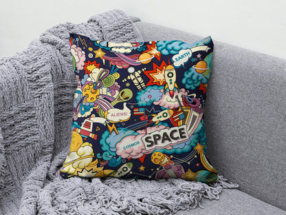 Baby Kids Space Planet Astronaut Decor Cushion Cover