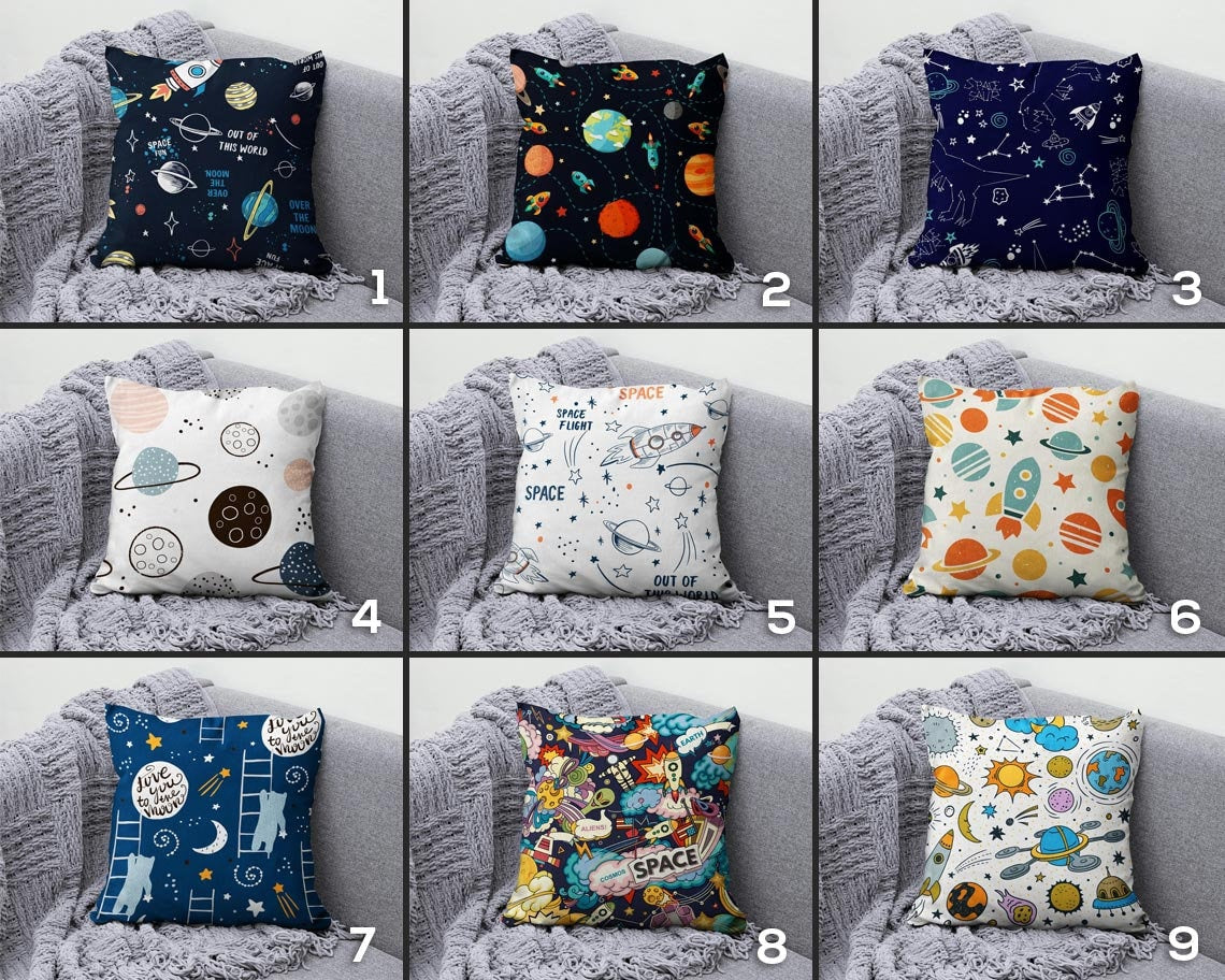 Baby Kids Space Planet Astronaut Decor Cushion Cover