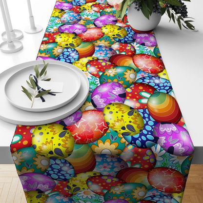 Easter Bunney Easter Egg Colorful Decor Table Runner