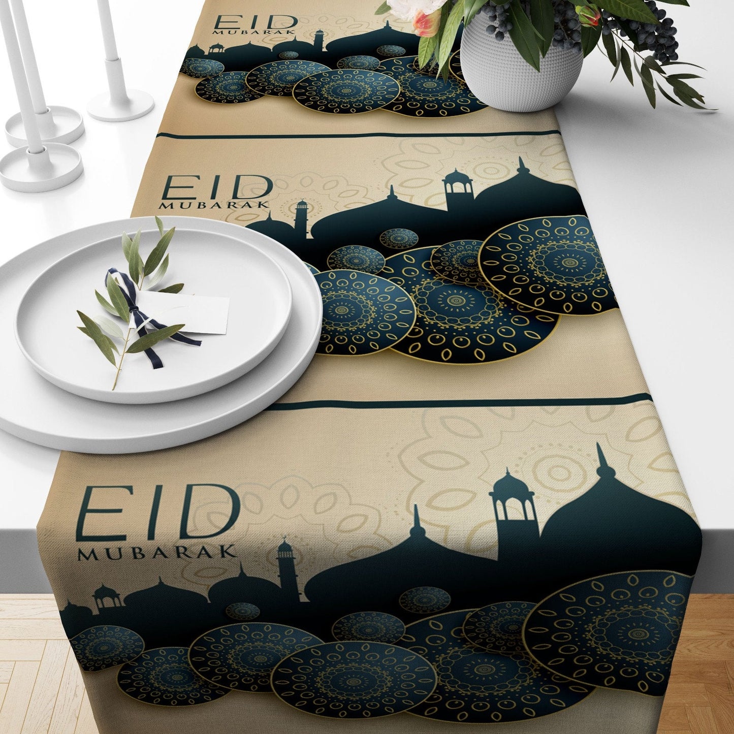 Islamic Table Runner Religious Table Centerpiece Ramadan