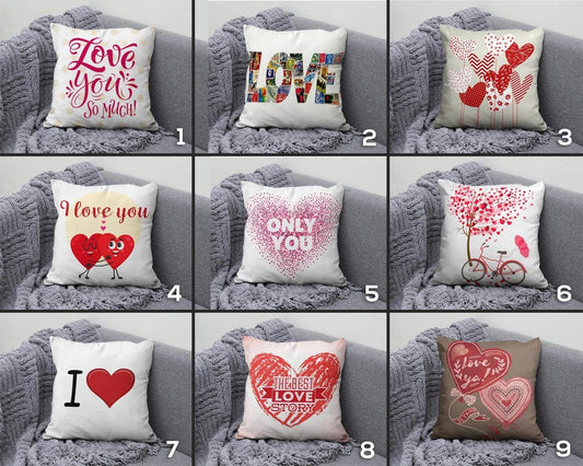 Valentine's Day Red Heart Romantic Cushion Cover