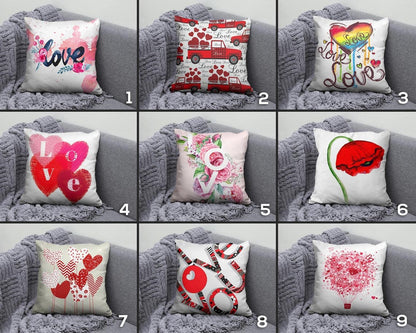 Valentine's Day Heart Pink Living Room Decor Cushion Cover