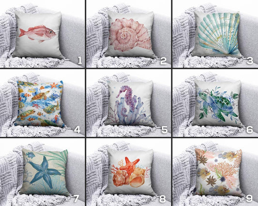 Sea Shell Coastal Beach House Decorative Cushion Cover