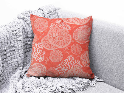 Coral Geometric Floral Modern Handmade Cushion Cover