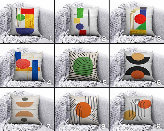 Geometric Circle Abstract Stripes Modern Cushion Cover