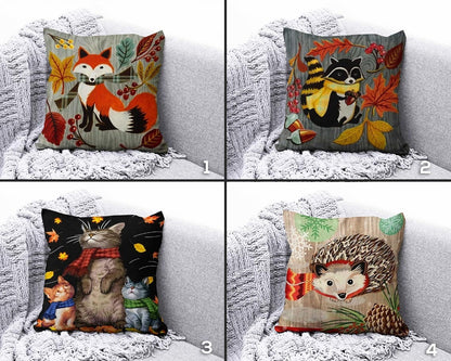 Fall Trend Cushion Cover Autumn Animal Cushion Case