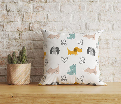 Dog Pattern Cushion Cover Texture With Dog Faces