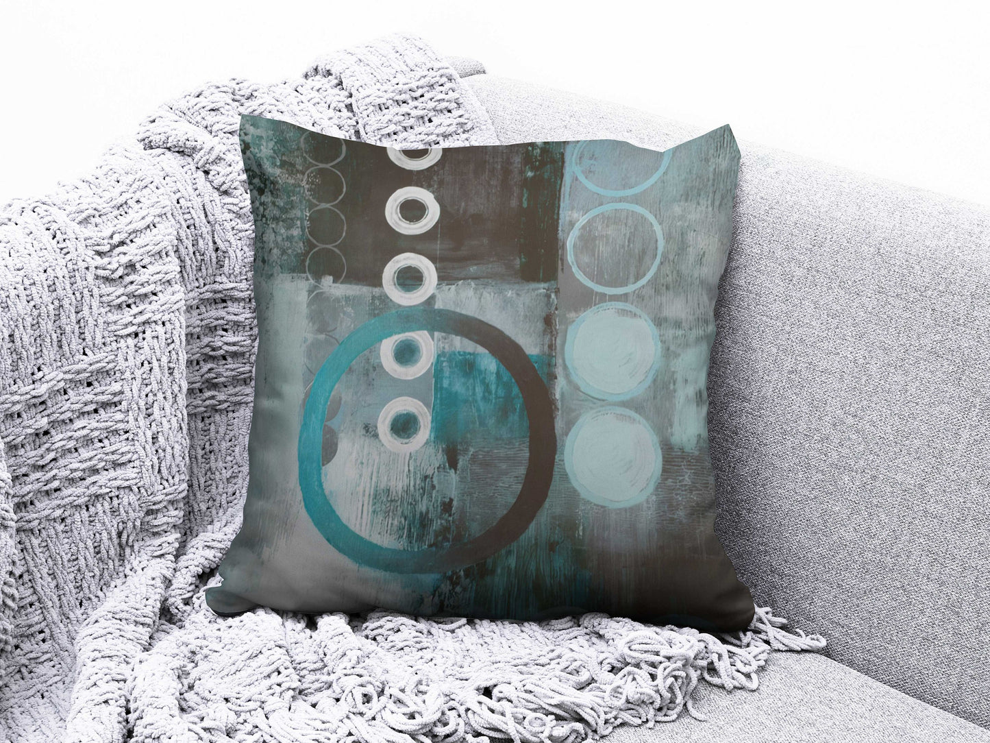 Circle Retro Pattern Cushion Cover Round Shapes Abstract Pillow Cover