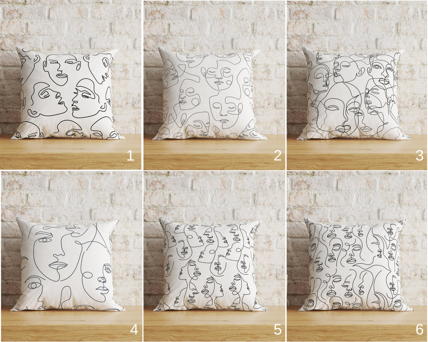 Abstract Woman Face Cushion Cover Bohem Style Pillow Cover