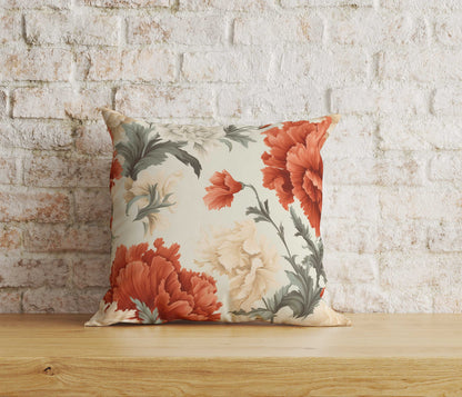 Red and White Clove Cushion Covers UK Floral Pillow Cover