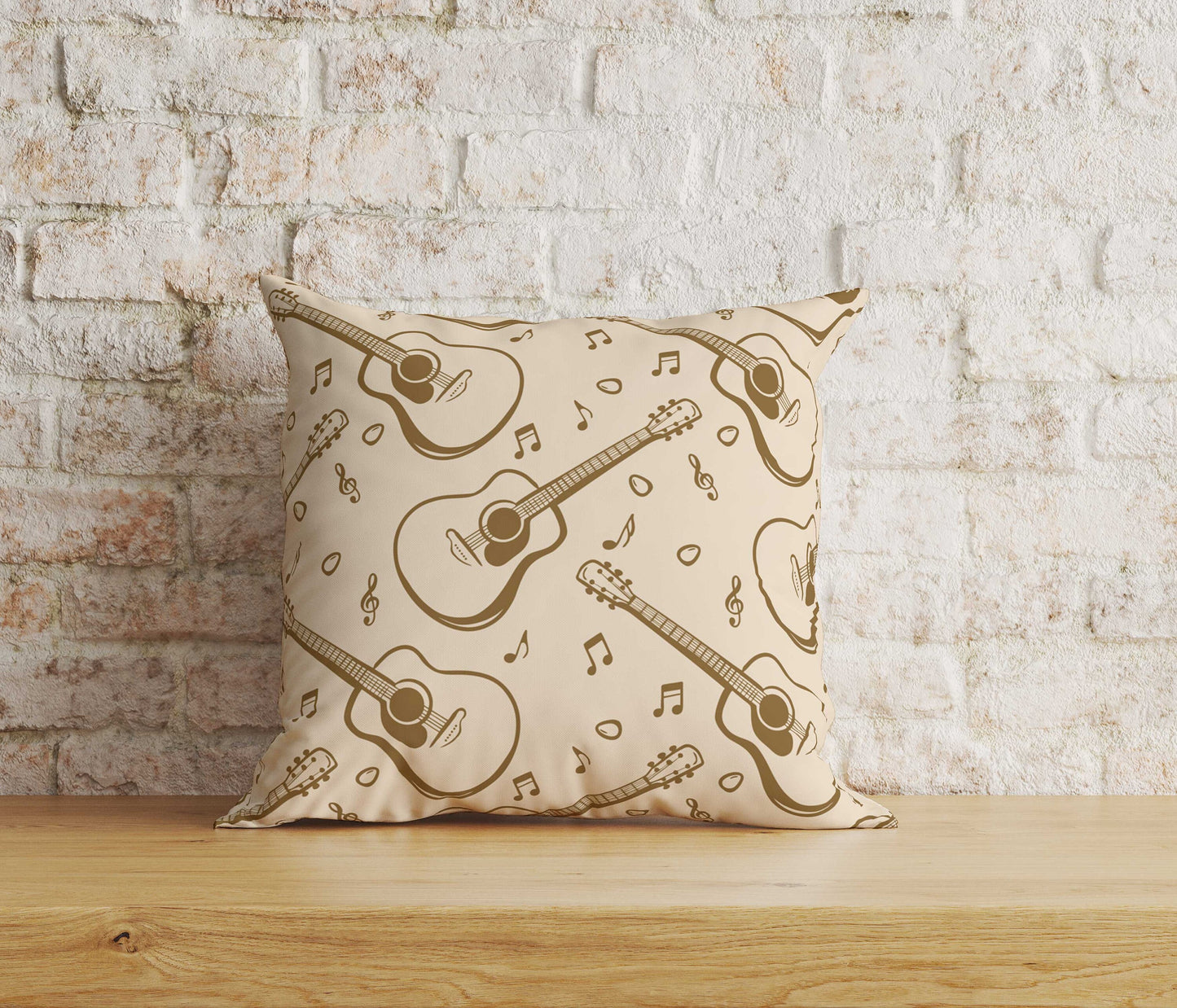 Guitar Cushion Cover Music Lover Guitar Print Pillow Cover