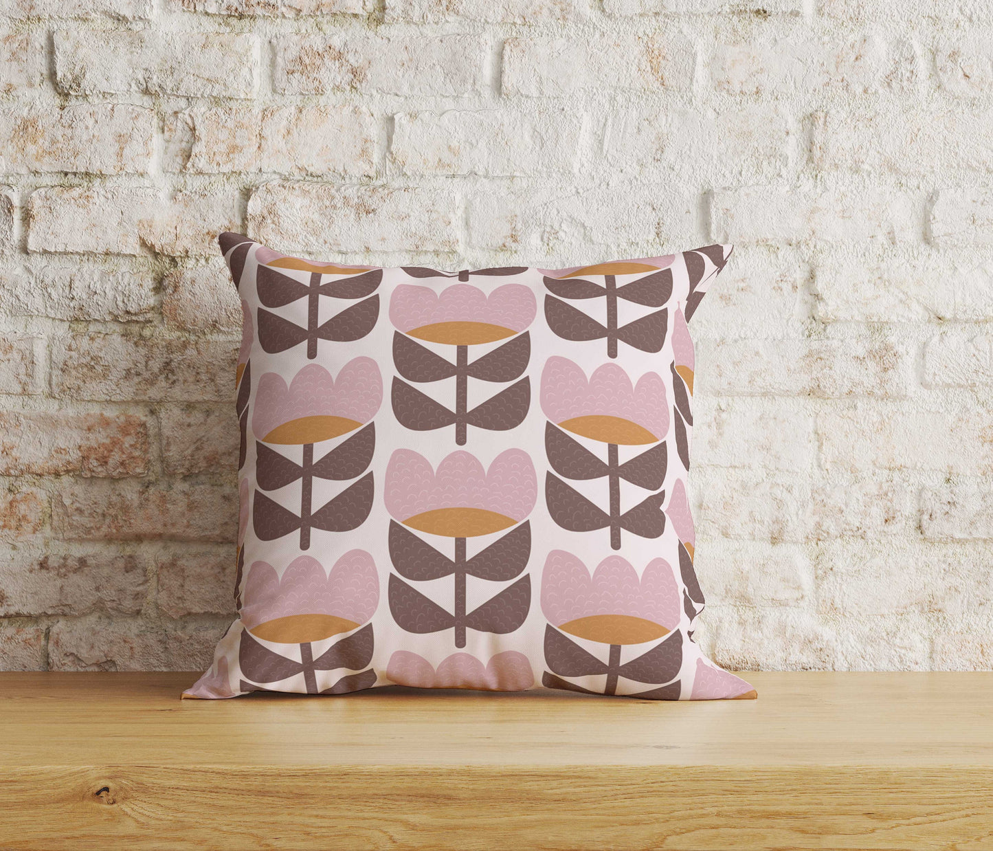 Boho Abstract Cushion Cover Boho Floral Leaves Pattern