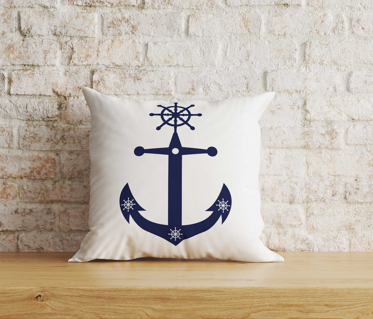 Nautical Anchor Cushion Cover Coastal Pillowcase Seashells